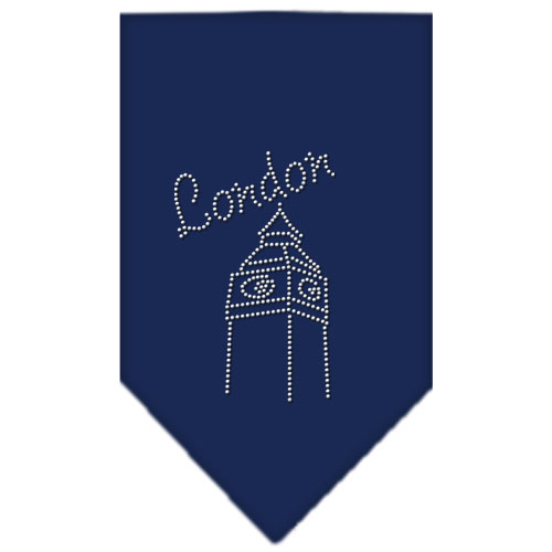 London Rhinestone Bandana Navy Blue Small